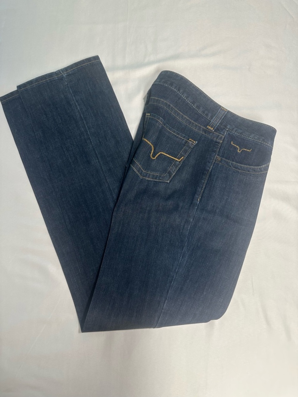 Kimes Betty Dark Wash Straight Leg Jeans - Heavy starched already